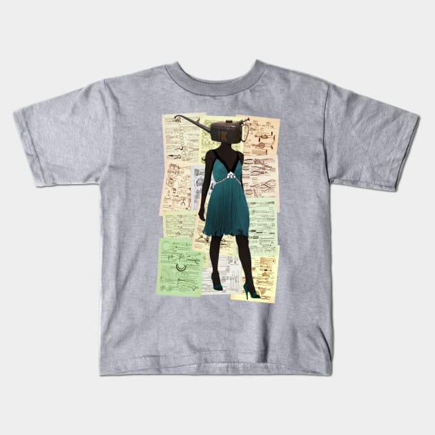Vintage Kayes Oilcan Girl Kids T-Shirt by FaceTheStrange
